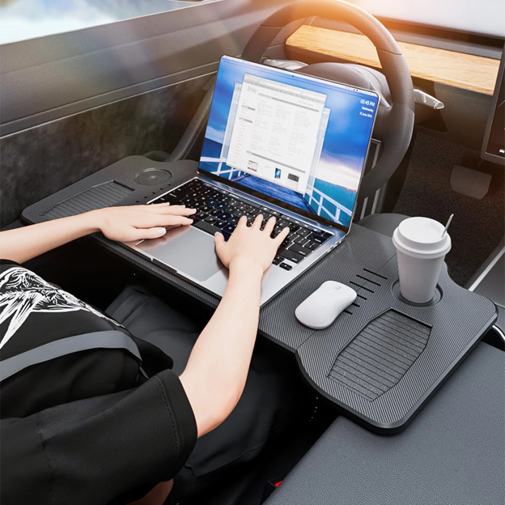 Table Desk For Tesla Model 3 Car Steering Wheel Laptop Tray Food Desk Portable Office Table for Tesla Model3 ModelY ﻿