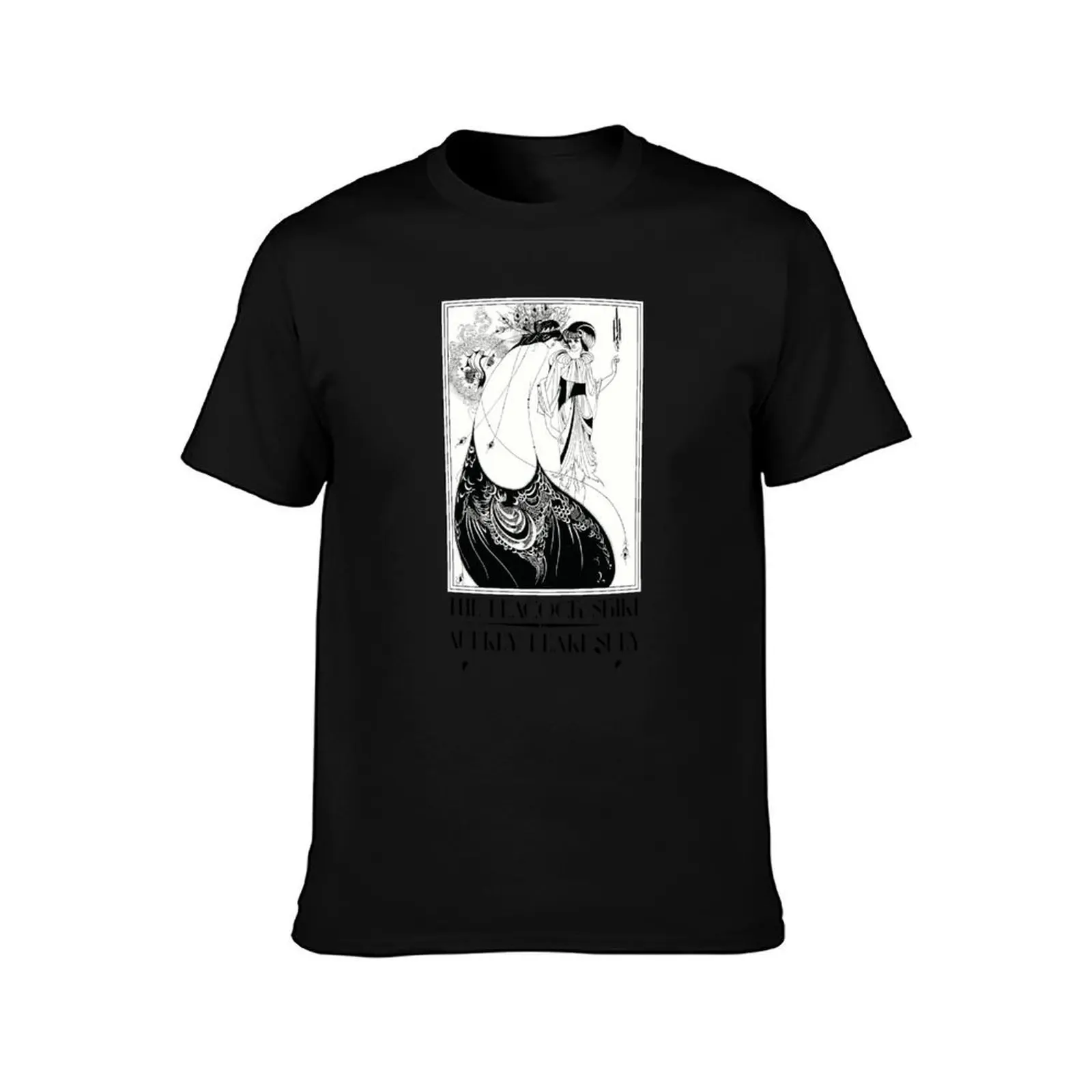 Aubrey Beardsley The Peacock Skirt Print Exhibition Poster T-Shirt, Summer Casual Cotton Tee, Oversized Streetwear Tops