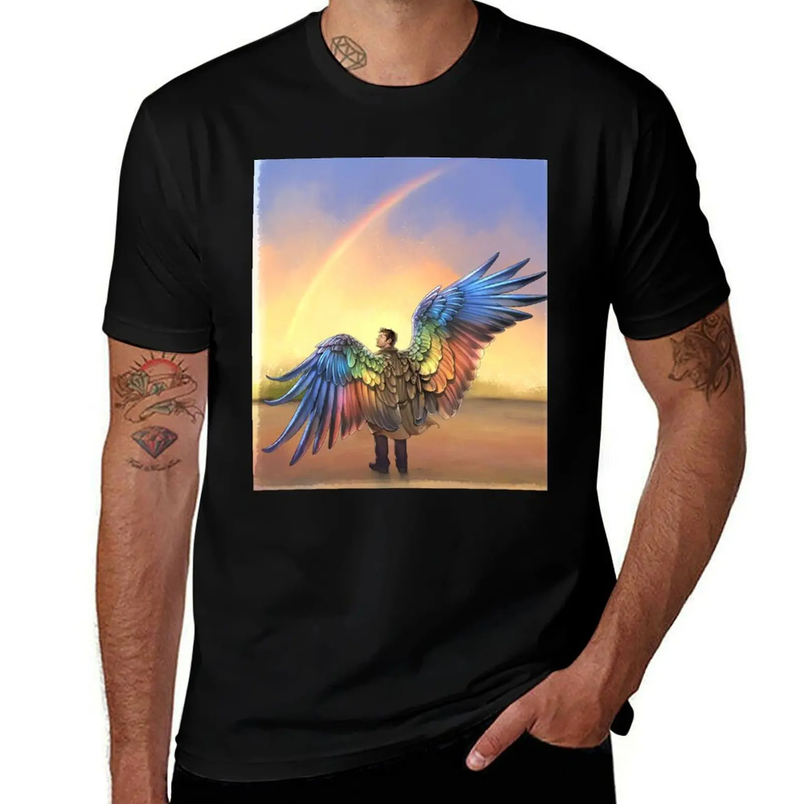 

Rainbow Angel T-Shirt t shirts for man cotton g man t shirts for men t shirts for man pack cotton T-Shirt