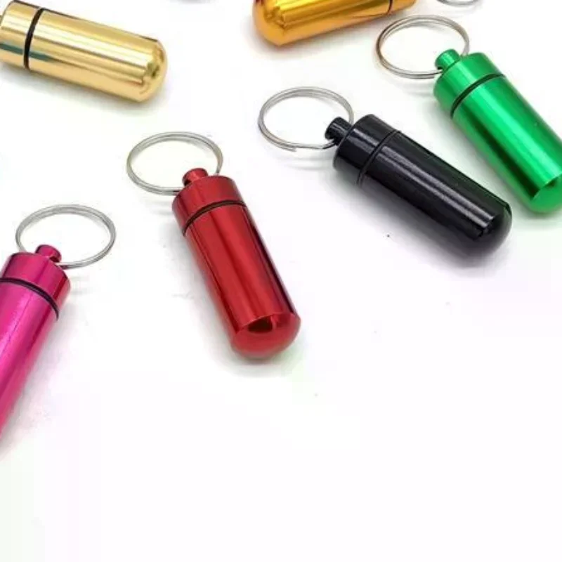 Aluminium Household Storage Sets With Telescopic Spoon Water-proof Bottle Stash Sealing Keychain Container