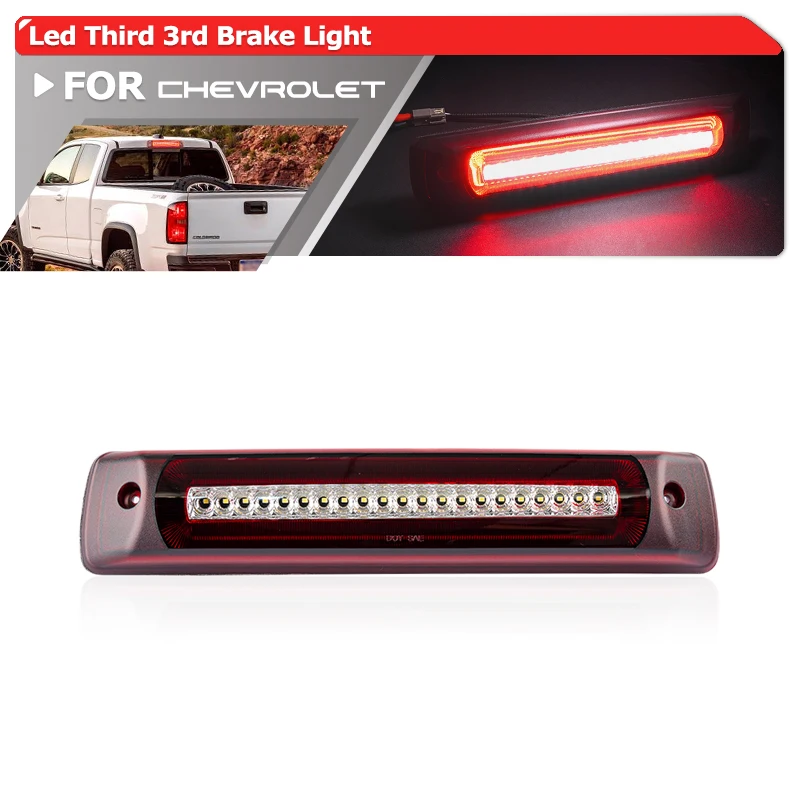 

For Chevrolet Colorado GMC Canyon 2015-2022 2-in-1 Led Strobe High-Mount Third 3rd Brake Light White Cargo Roof Signal Lamp