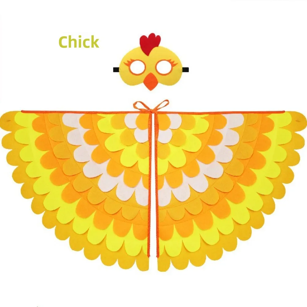 Cute Felt Cloth Halloween Cloak with Mask Robe Owl Halloween Children Costume Bird Wings Cosplay Cape Mask Set Kid Gifts