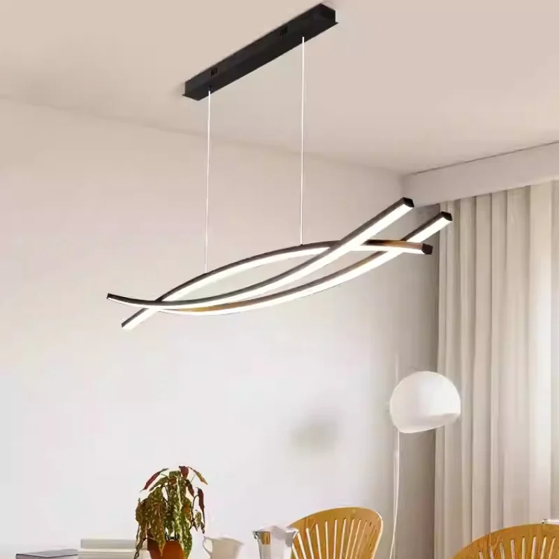 Restaurant Pendant Light Modern Simple Luxurious Personalized and Creative 2025 New Straight Strip Light Fixture