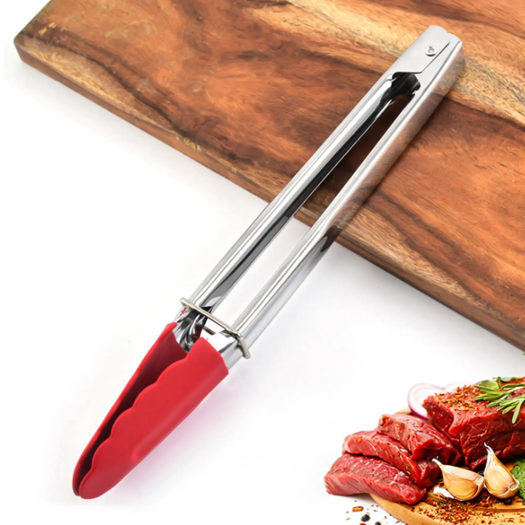 실리콘 팁이 있는 질적 소형 집게 7인치 주방 집게 - 3개 세트 - 음식 제공, 요리, 샐러드, 굽기에 적합