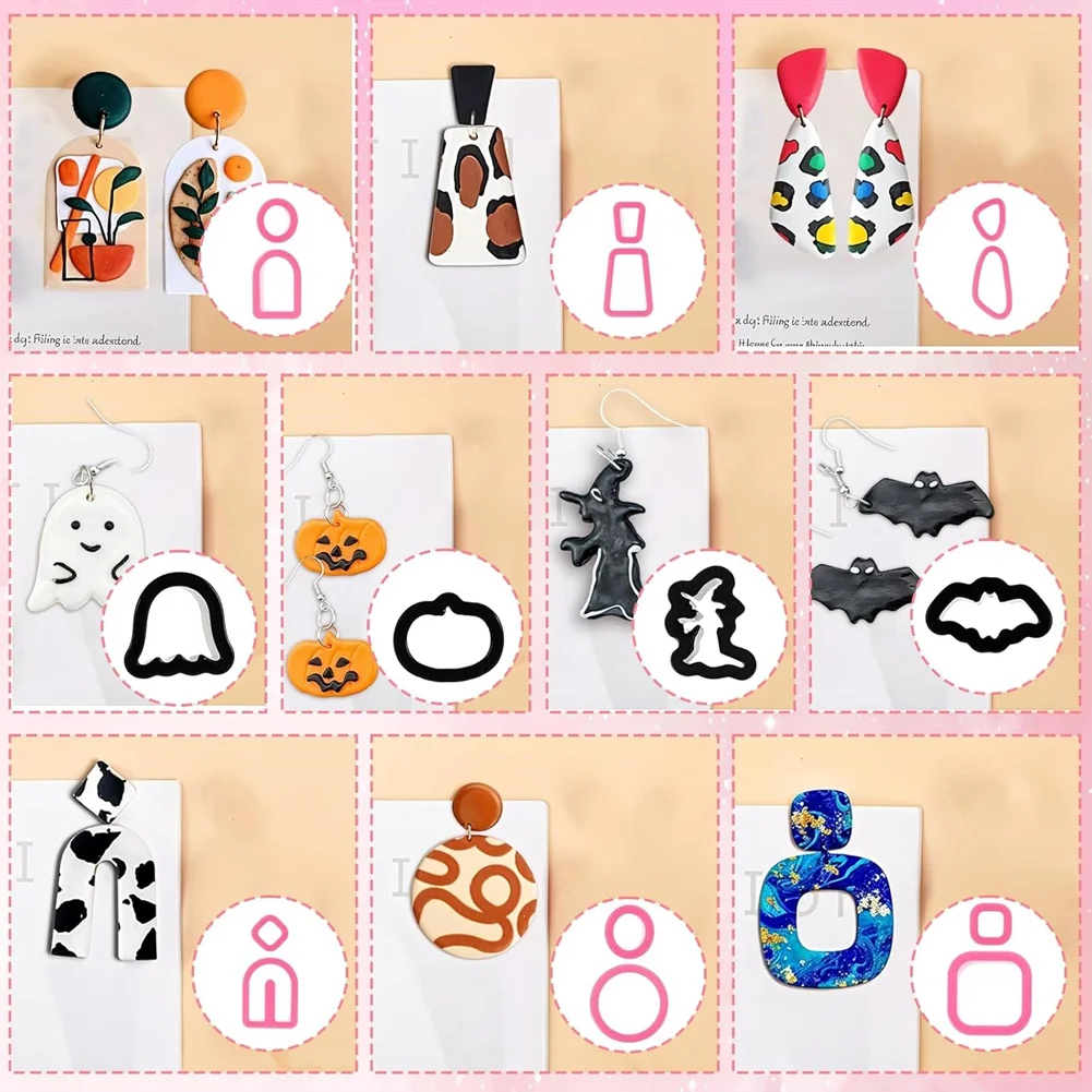حار Sale-41Pcs هالوين بوليمر كلاي القرط القواطع ، الخريف اليقطين بوليمر كلاي القواطع للمجوهرات ، قاطعة البسكويت DIY بها بنفسك صنع