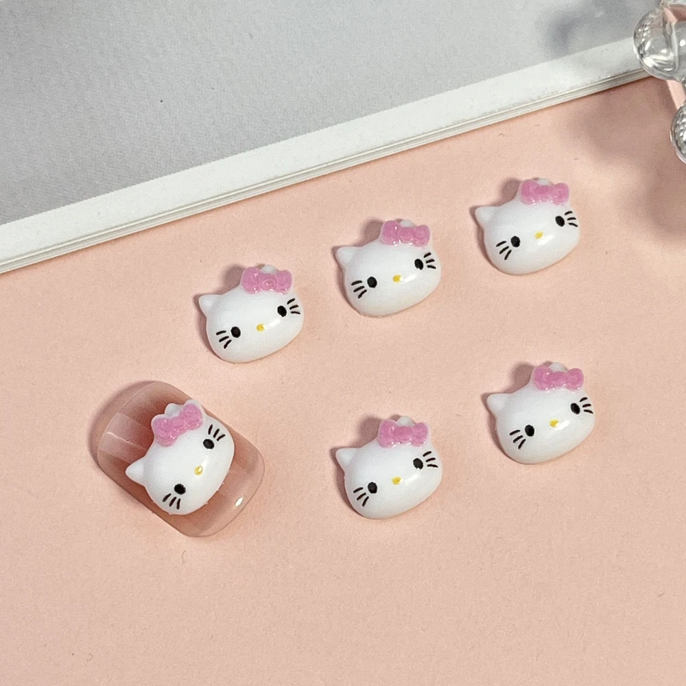 20 piezas promoción de ventas nuevo lindo Mini dibujos animados de resina gato juguetón adorno trasero plano 3D Steric Diy decoración chica accesorios de uñas