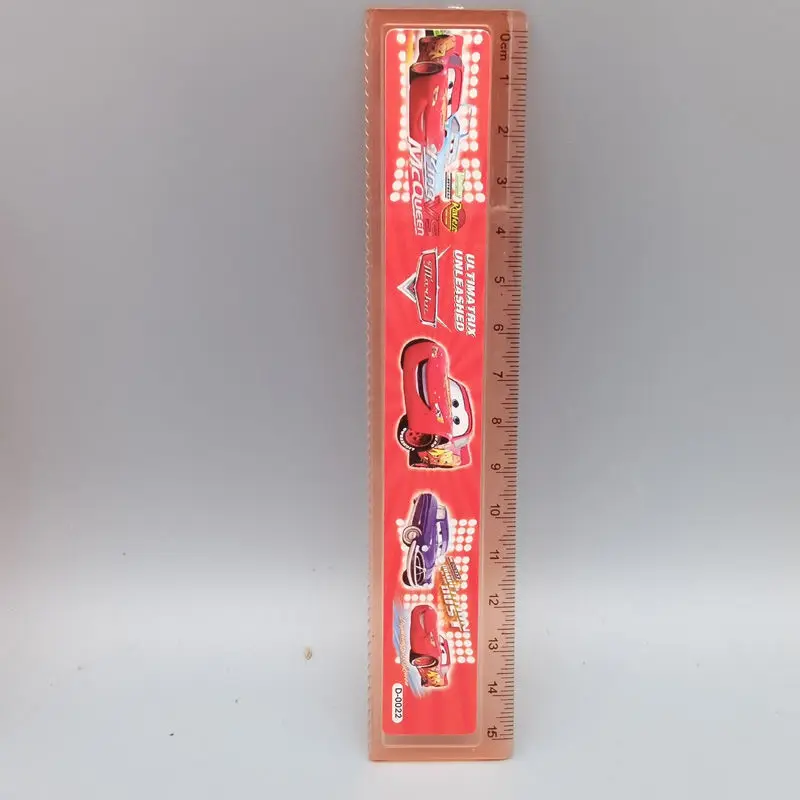 New Disney Cars Lightning McQueen animation peripheral cartoon multi-functional plastic ruler 15cm creative stationery wholesale