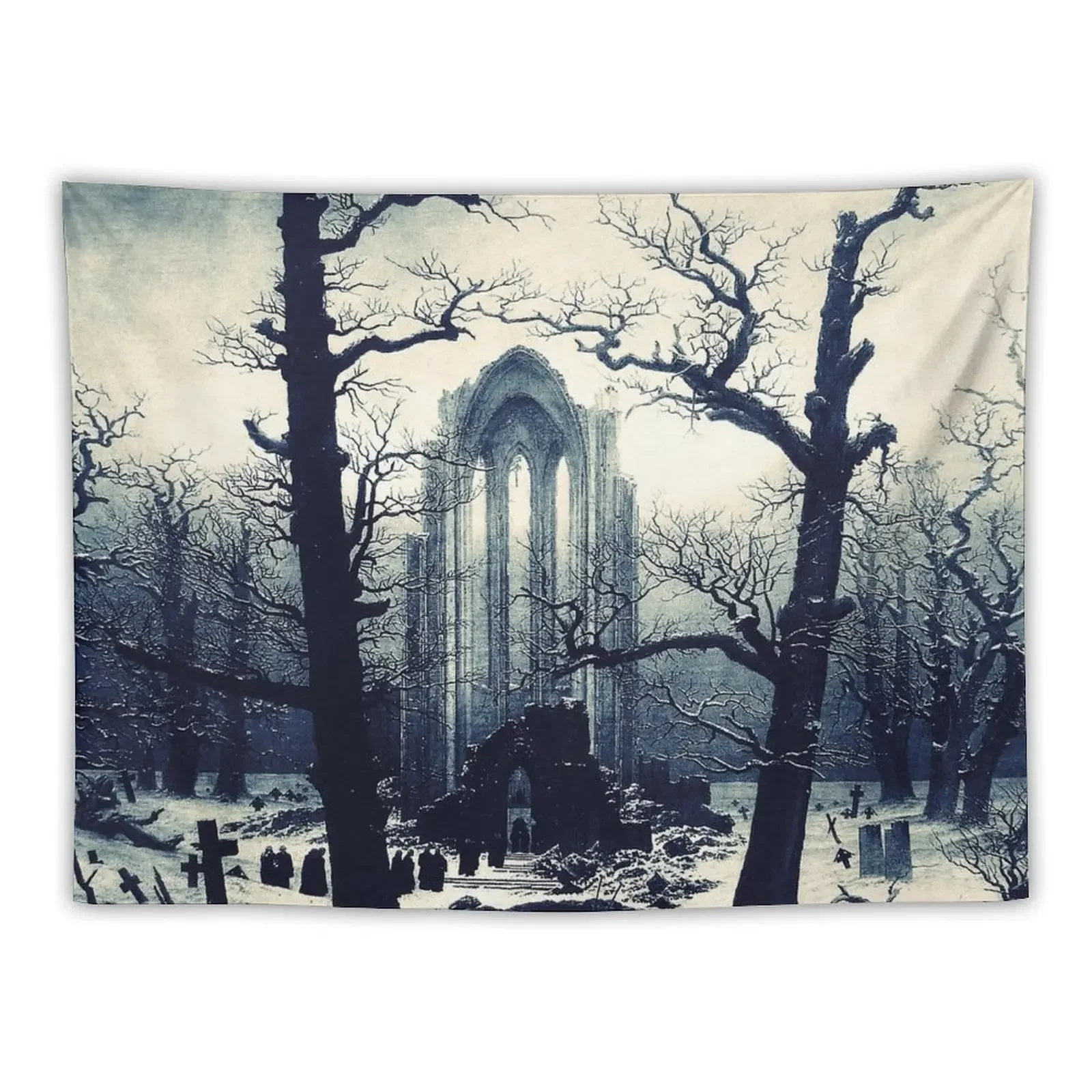 

Monastery Graveyard under Snow by Caspar David Friedrich Tapestry Decorative Paintings Tapestry