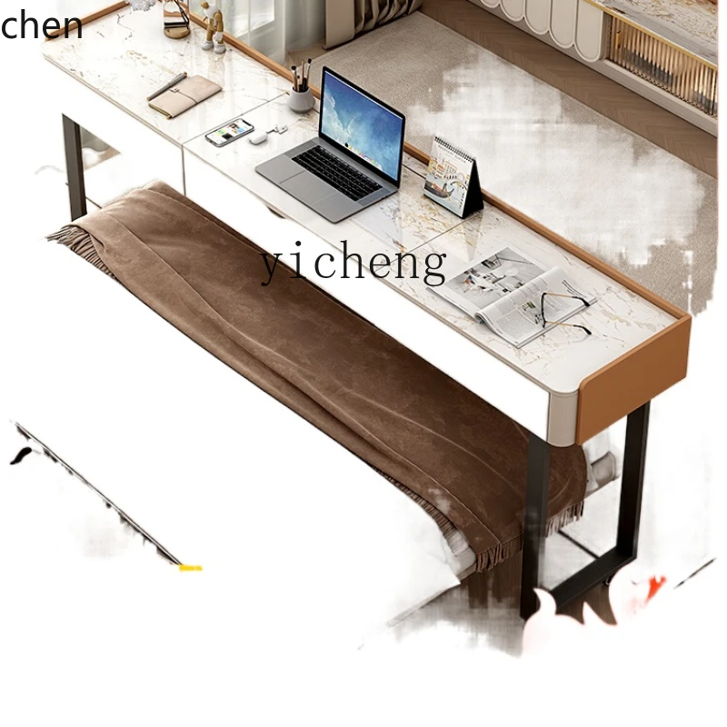 YFY Movable Desk with Wheels Bed Bedroom Computer Desk Dressing Table