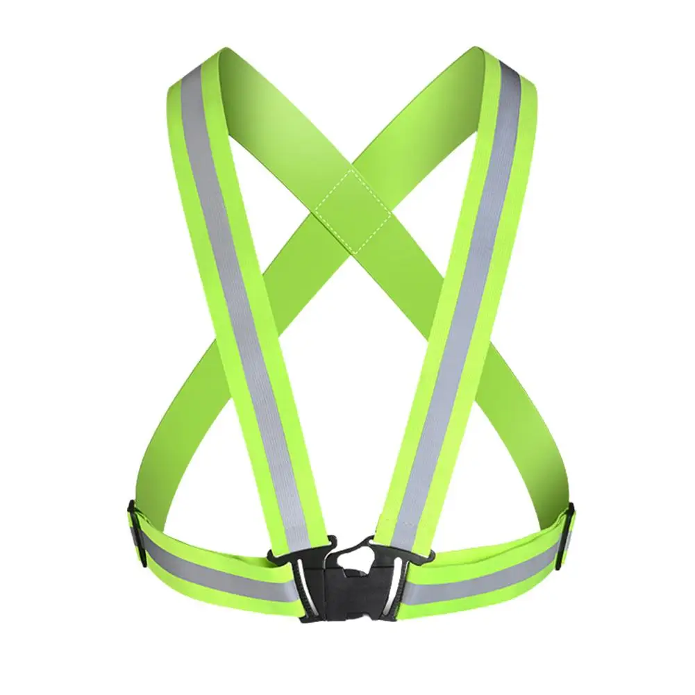 Highly Elastic Reflective Straps Vest Night Work Security Running Cycling Safety Reflective Vest High Visibility Reflective Safe