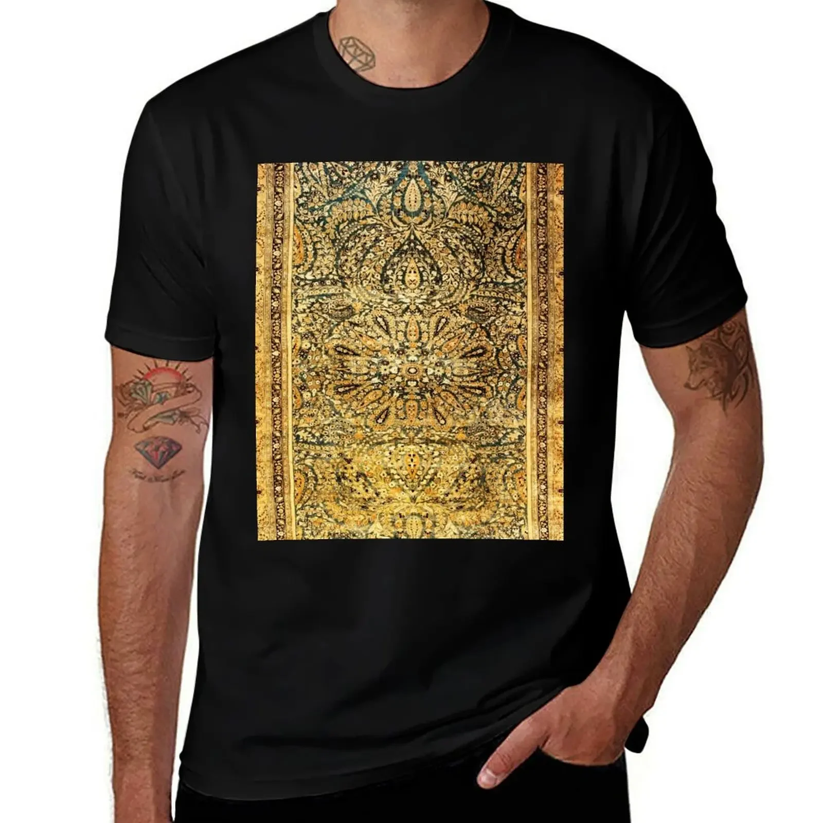 Antique Persian Khorassan Rug Print T-Shirt blacks oversized t shirt Men's t-shirts