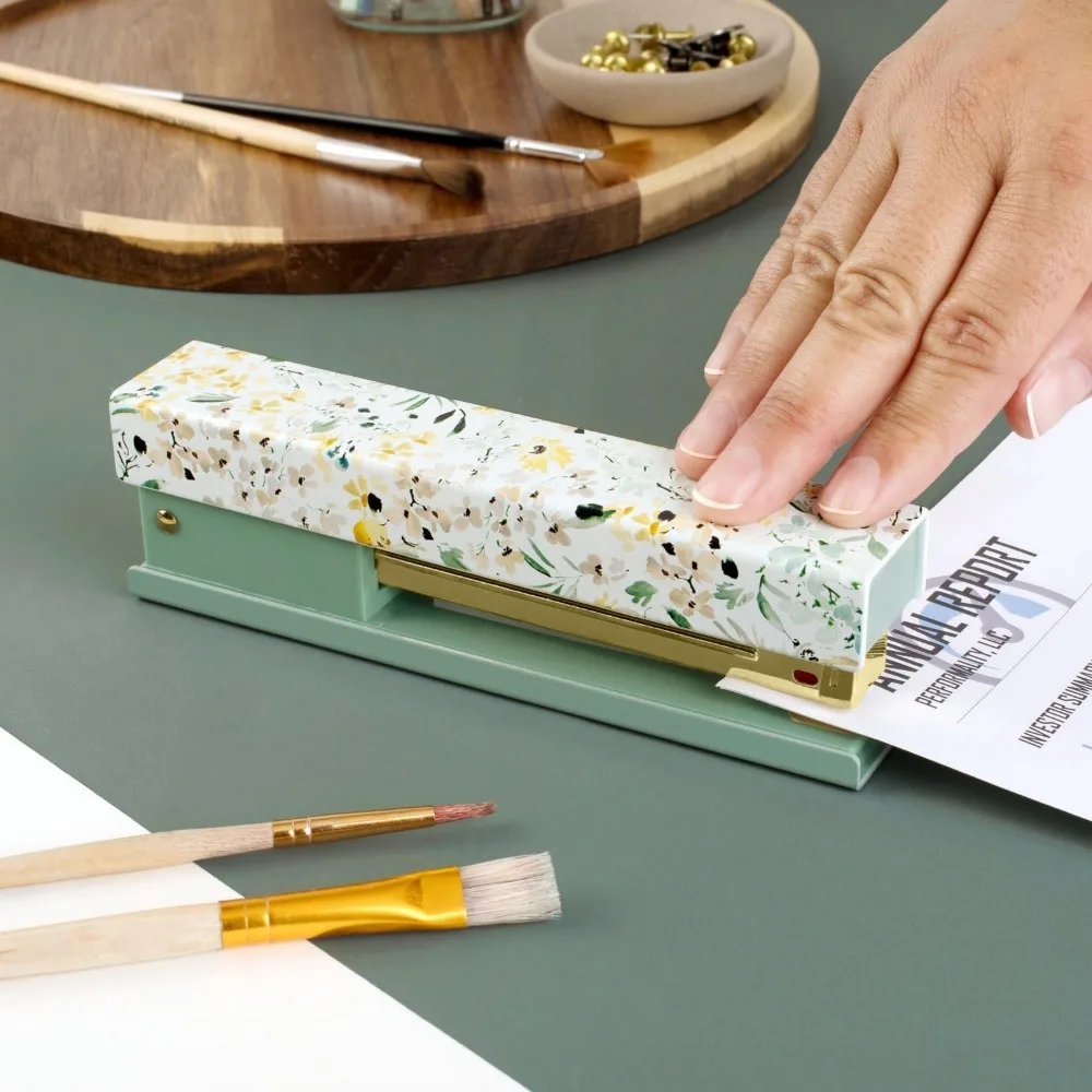 Stapler , 20 Sheet Capacity, Full Strip, Wildflowers, Colorful Fashion Design