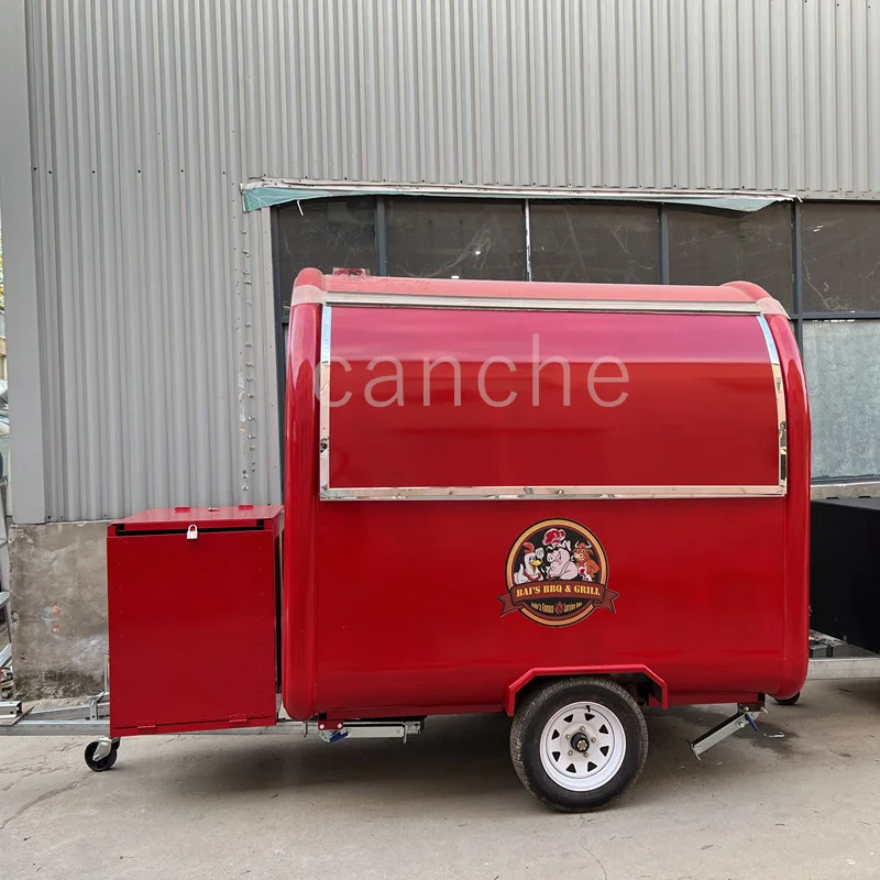 Street Snack Vending Equipment Custom Color Fiberglass Mobile Outdoor Kitchen Commercial Ice Cream Truck Food Cart