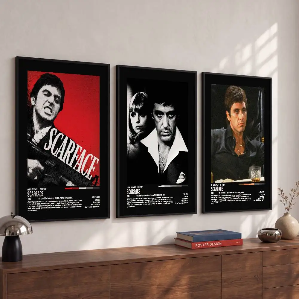 Scarface 1983 Al Pacino Poster Album Art Cover Film Movie Wall Waterproof Paper Sticker For Living Room Home Decor