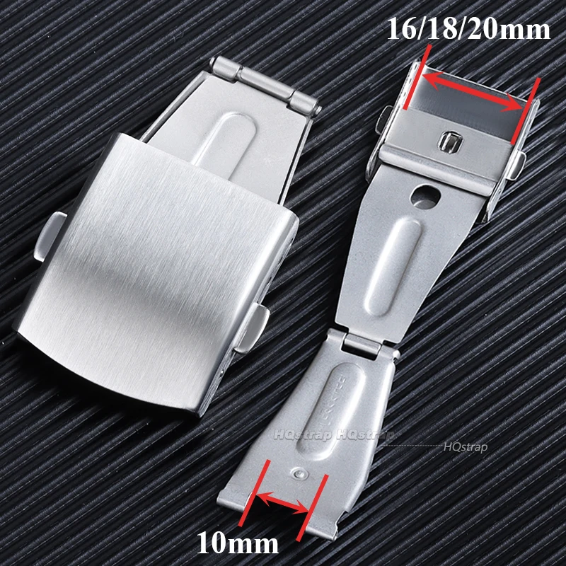 Watch Clasp Folding Buckle Stainless Steel 16mm 18mm 20mm 22mm Folding Safety Double Press Button Watch Clasp Strap Accessories