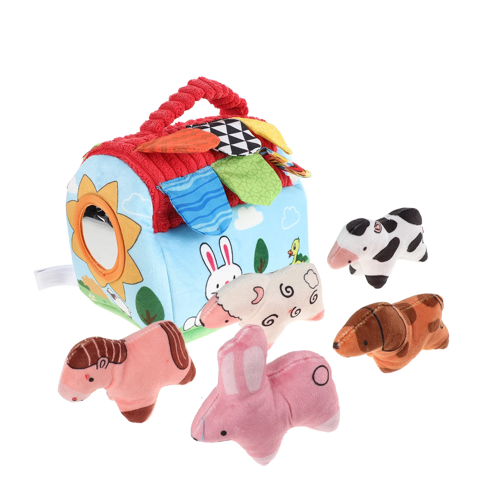

Набор мягких плюшевых игрушек-животных для сенсорных игр с мини-баночкой для меда и портативным контейнером для хранения, для малышей, подарок на рождение ребенка