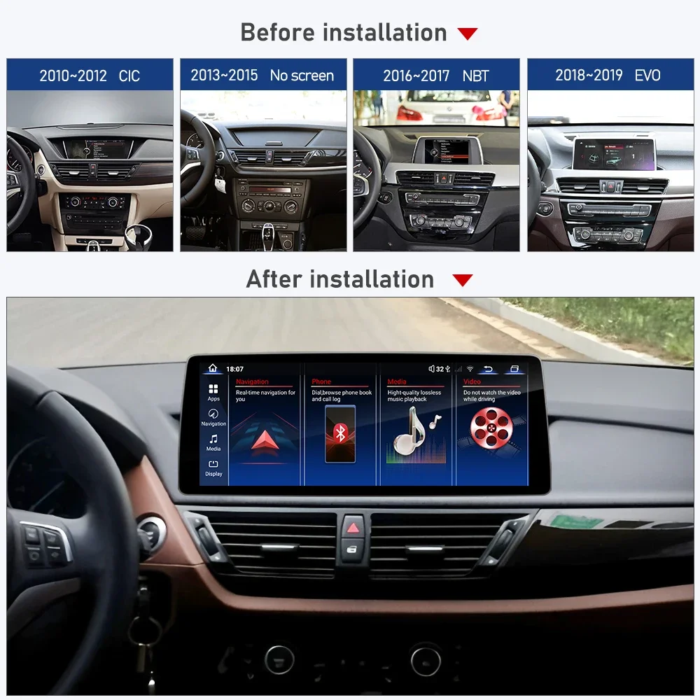 12.3 Inch Android 13 Car Radio For BMW X1 X2 E84 F39 F48 F49 2010-2019 Wireless CarPlay GPS Navigation 4G HD Multimedia Player