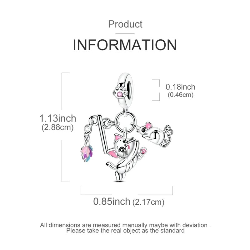 Charms 925 Silver Cat Hugging The Moon Charms Beads Fits 3mm Bracelet Bangle Necklace For Women Pendants Luxury Jewelry Gift Hot