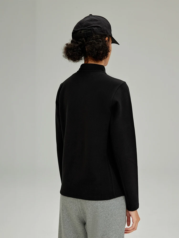 Fitn الرياضة يوم Brued هوديي المرأة Faion الخريف جديد Sle الوقوف طوق قميص مطبوع البوليستر دنة مزيج طويل Sve