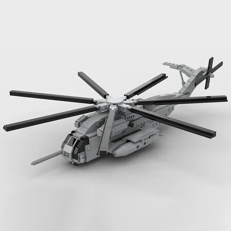 Moc Building Blocks Military Series 1:72 Scale CH-53E Helicopter Model Technology Bricks DIY Assembly Famous Airplane Toys Gifts