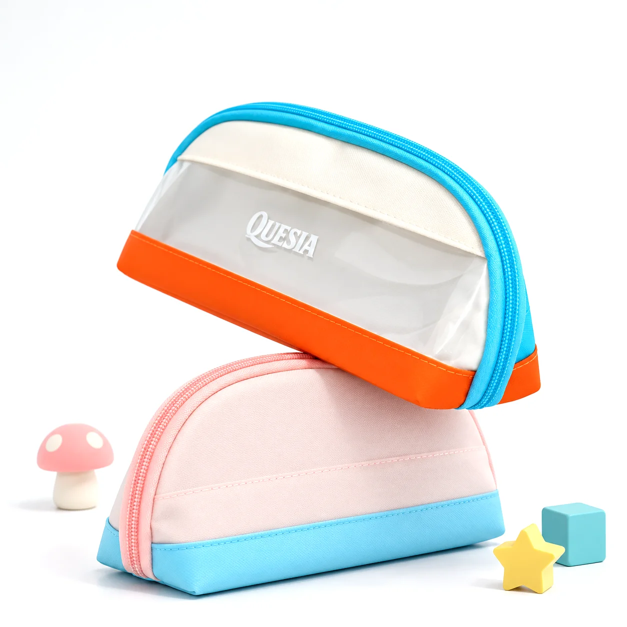 Large Capacity Transparent Pencil Case for Students, Waterproof Multi-Compartment Pen Bag with Wide Opening, Magnetic Fold Desig