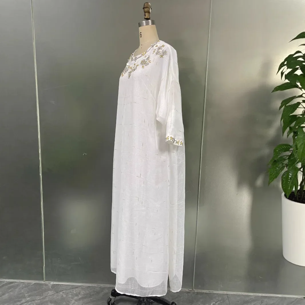 

Дубайские абайи с бриллиантами для женщин, мусульманское платье, кафтан, роба, турецкая джалабия, свободный кафтан, мусульманское женское платье, исламская одежда