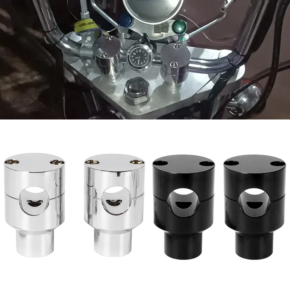 

Universal 22MM 25MM Motorcycle Handlebar Riser Bracket Clamp Kit 1'' 7/8" Handle Bars For Harley Custom Springer Bobber Chopper