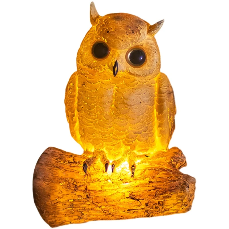 Light-Emitting Owl Lamp Hanging Tree Decoration Parrot Lamp Outdoor Garden Simulation Animal Landscape Villa Garden Lamp