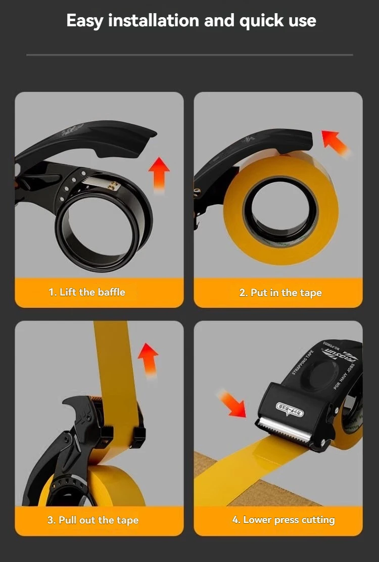 1 Stück Handgehaltene Kartonversiegelungs- und Schneidemaschine, Klebeband-Schneidemaschine, Kartonversiegelungsmaschine, Klebebandhalter, Verpackungsmaschinenwerkzeug – Detail 11