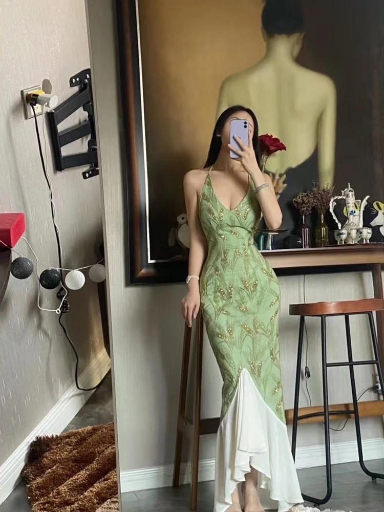 

een Svel New Chinese Sle Reformed Qipao Dr Low Chest Tailored Slimming Fi Tail Gown X-ape Long Evening Gown