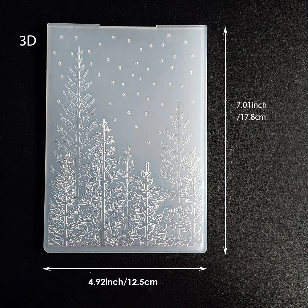 Pine Forest/Snowflakes/Deer 3D Plastic Embossing Template Folders for Card Making Photo Album DIY Scrapbooking