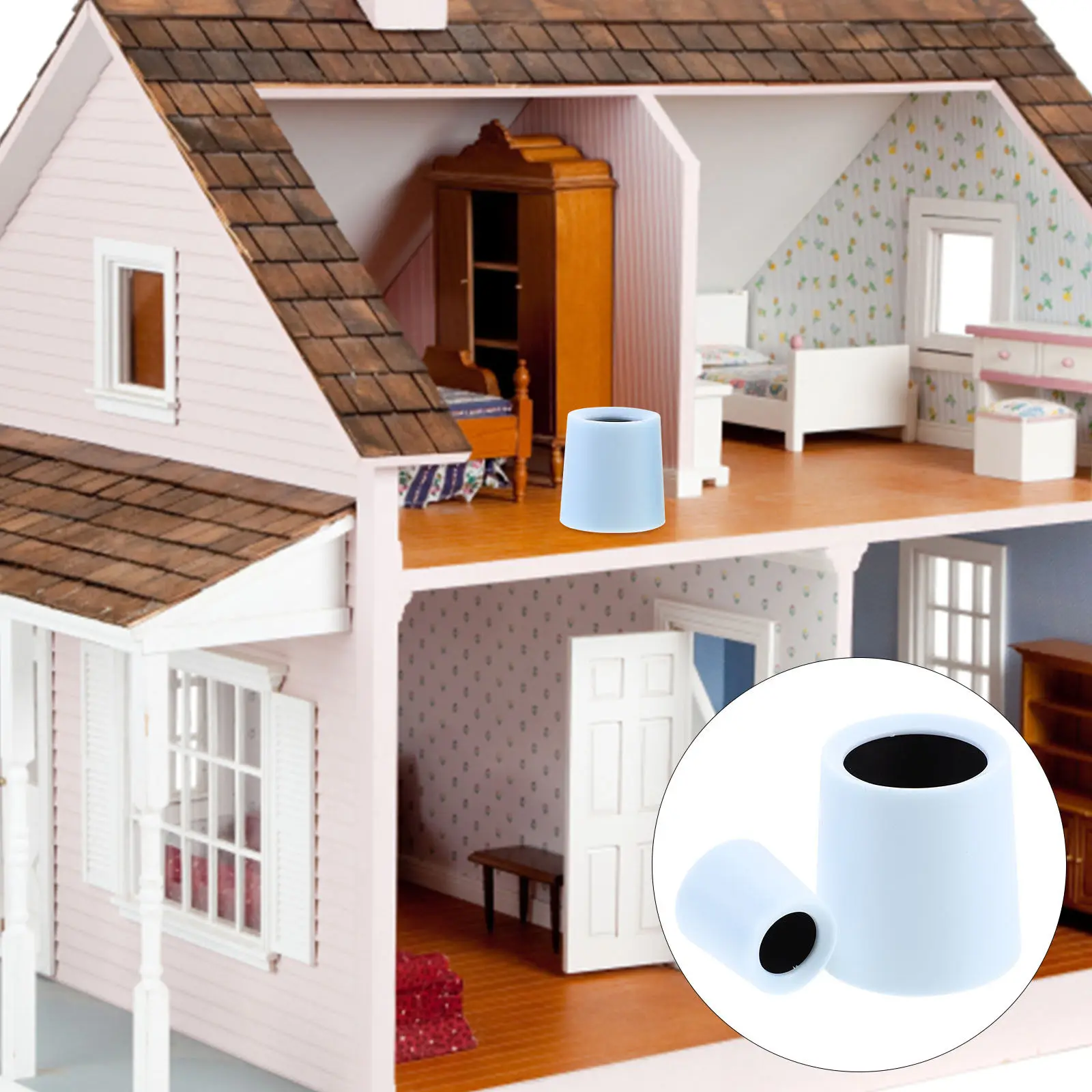 

2 шт. мини-урны для мусора, маленькие контейнеры для отходов для кукольного домика, аксессуары для микроландшафта, модель мини-мусорного бака, маленькая модель урны для мусора