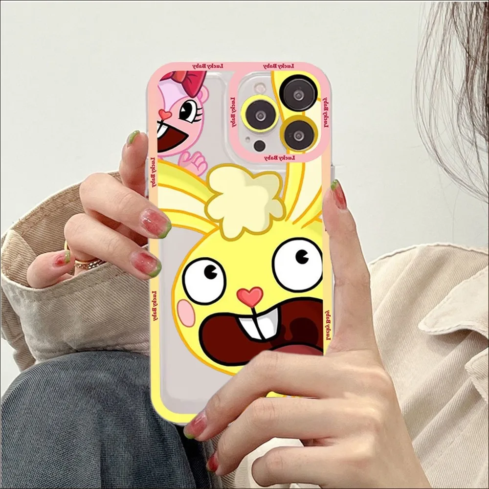 Cute Cartoon Happy tree friends Phone Case For iPhone 13 14 Pro Max XS XR 12 11 Pro 13 Mini 6 7 8 Plus Soft Clear Back Cover