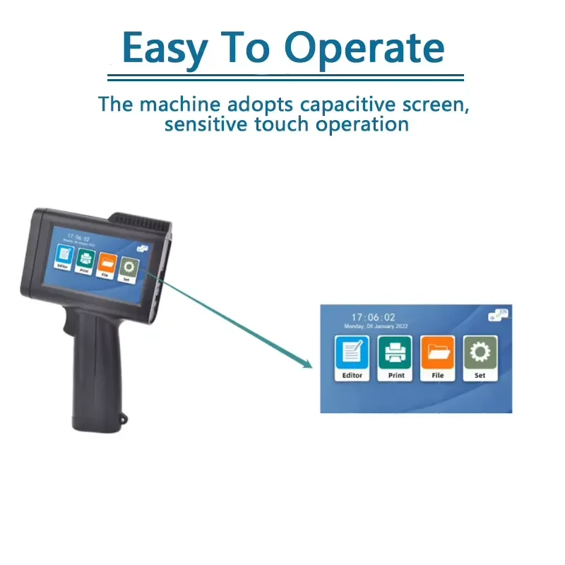 Portable Handheld Inkjet Printer for Plastic Bag Coding Industrial Marking Machine with Valid Period Encoder Function