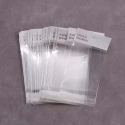 100pcs White Transparent Self-Sealing OPP Bags with Hanging Hole for Earring Necklace Jewelry Packaging Display Pouches Supplier