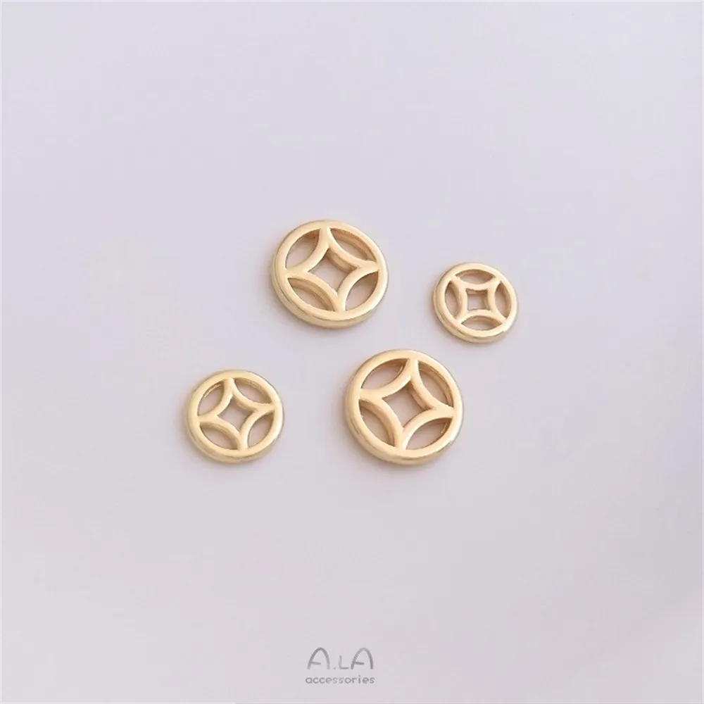 

14K Gold Color Hardware Cutout Vintage Pendant Spacer Braided Rope Bracelet DIY Earrings Charms Accessories K423