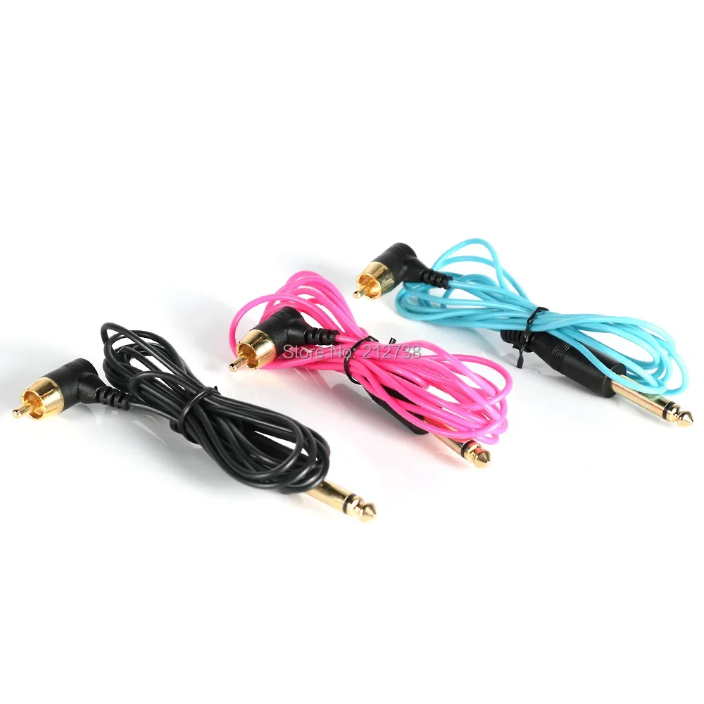 Tattoo Supplies Right Angle Silicone Soft Tattoo Clip Cord RCA Cable Line Connector For Rotary Tattoo Machine Power Supply