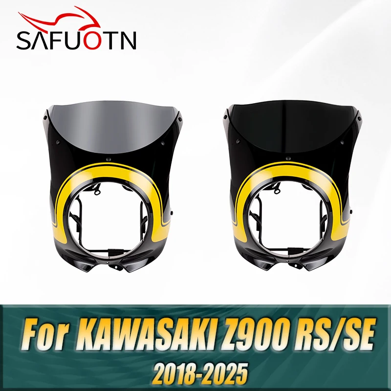

WIndscreen Windshield Headlight Fairing Front Cowl Cover Mask For Kawasaki Z900RS/SE 2018 2019 2020 2021 2022 2023 2024 2025
