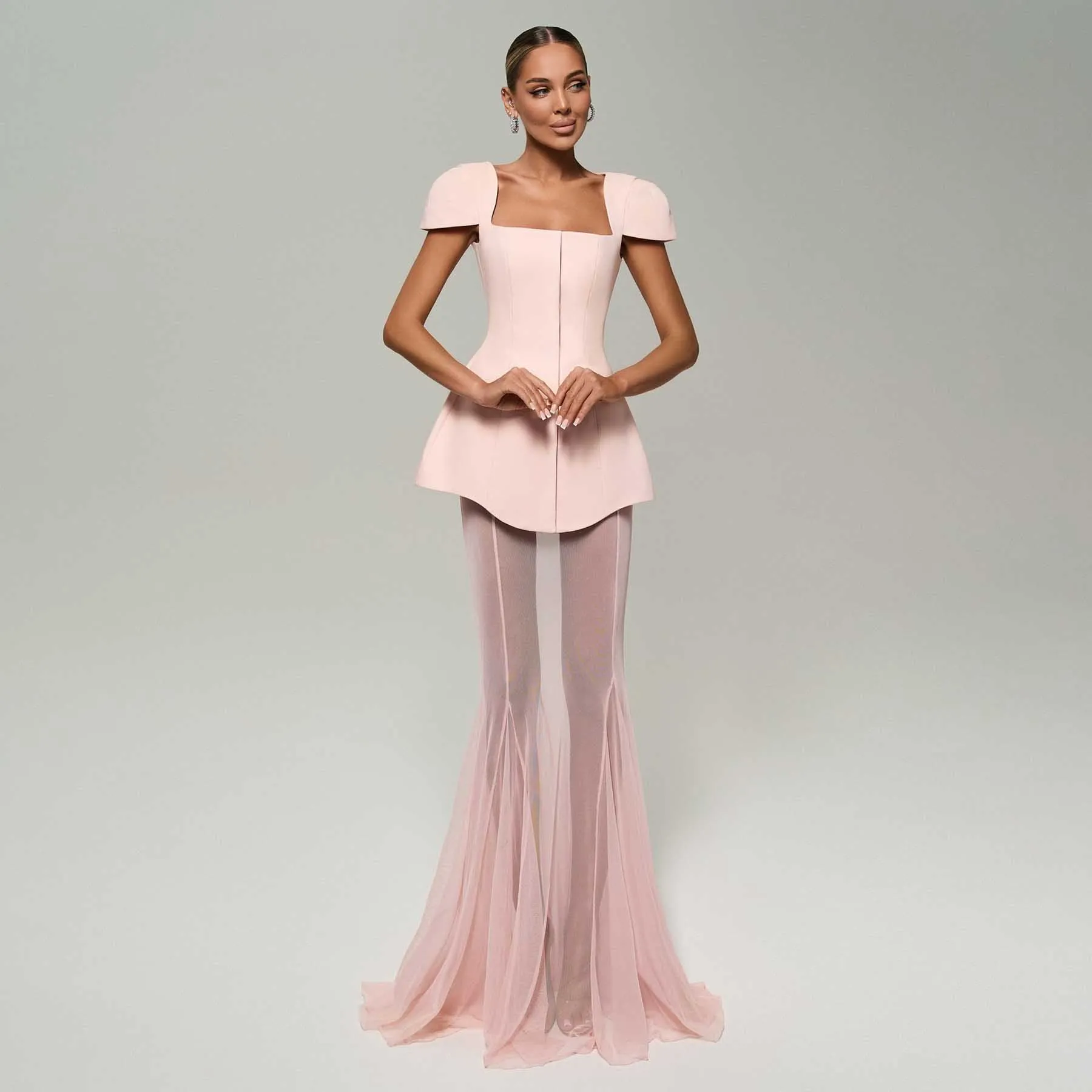 

Elegant 2 Pieces Evening Dresses 2026 New Arrival Pink Outfit Women Suits Two Pieces Wedding Party Dress Formal Gown Custom