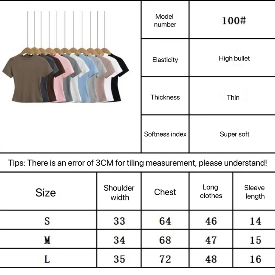Summer Sexy Women Short-sleeve T-shirt Slim Elastic Skinny Crop Tops Fashion Trend Solid O-neck Ladies Clothing Casual Pullover