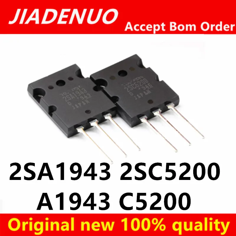 (10pcs) 100% New 2SA1943 TO-3P 2SC5200 TO-3PL 3pair (5PCS SC5200 SA1943) TTC5200 TTA1943 Chipset