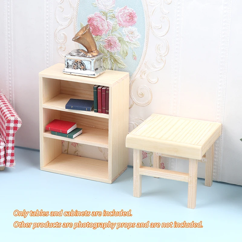 27 Style 1:12 Dollhouse Miniature Bookcase Wood Locker Study Cabinet Handcrafted Furniture Model Decor Toy DollHouse Accessories