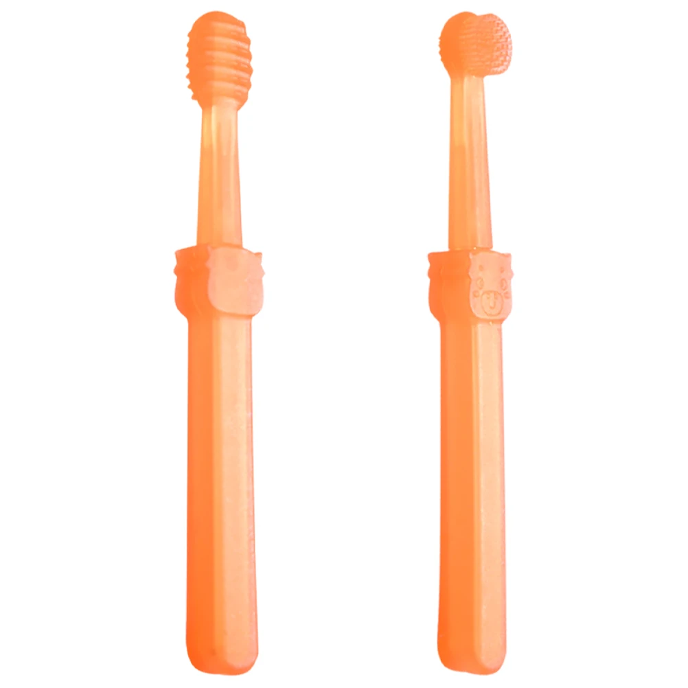 

2pcs Baby Silicone Toothbrush Set Soft Bristles Oral Care Training Brush Toddler Teething Cleaner Newborn Infant Milk Teeth Gums