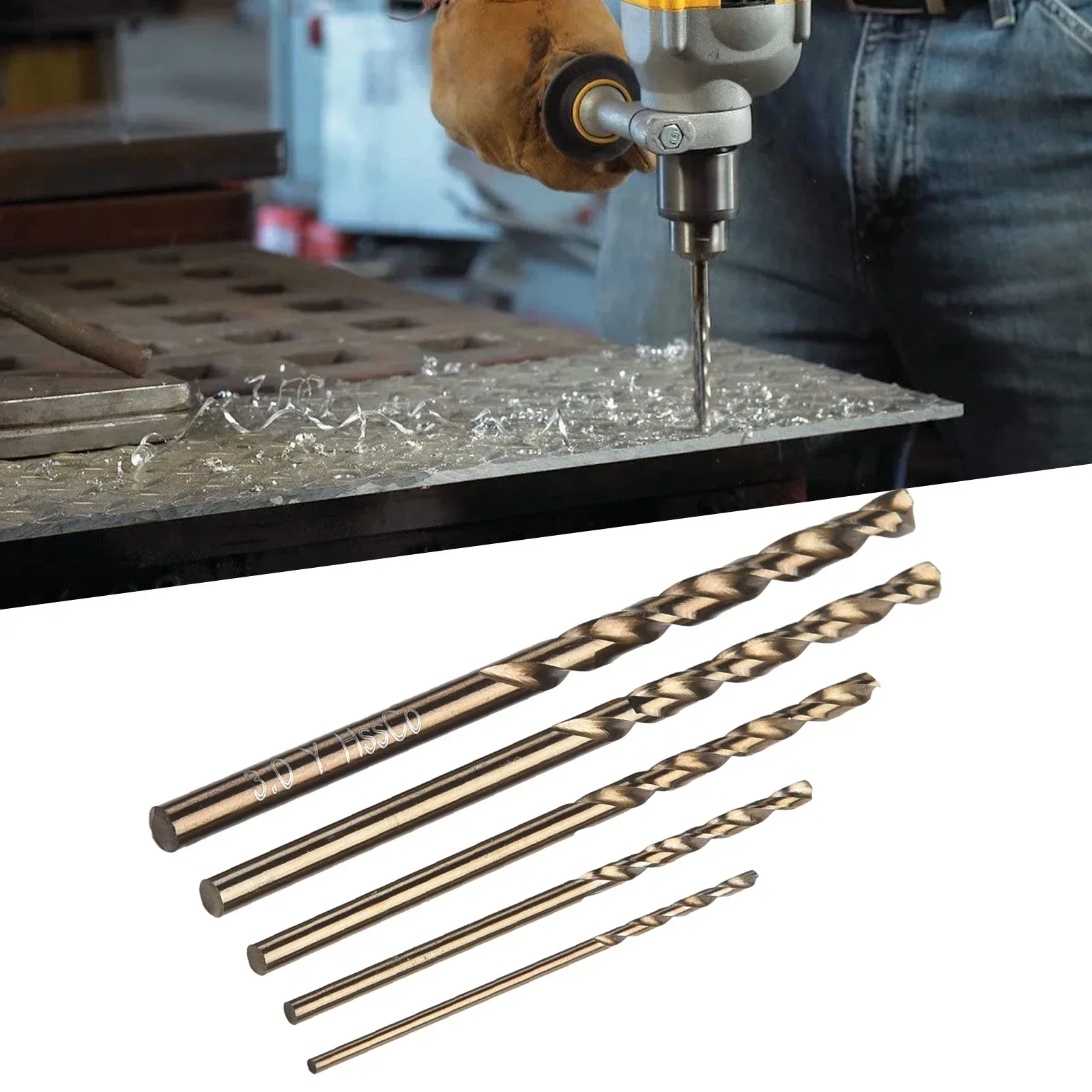 Per acciai ad alta resistenza Punta da trapano al cobalto Punta da trapano al cobalto 1-3mm 5 pezzi per set Oro HSS-Co 5% M35 Cobalto palmare