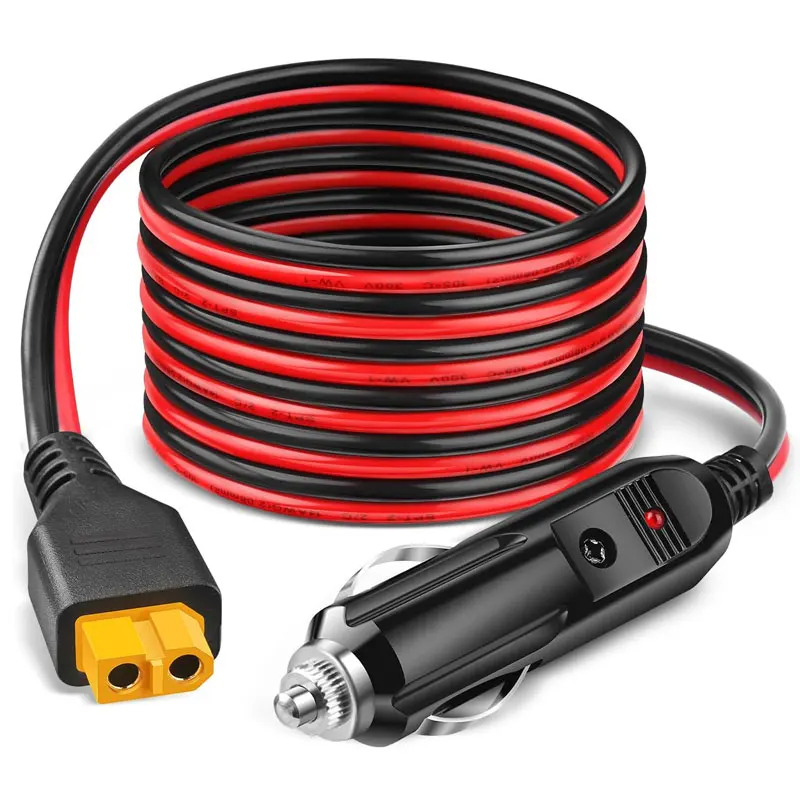 3m/1.5m 12AWG Car Cigarette Lighter to XT60 Adapter Cable for ALLPOWERS R600 R1500 R2500 S2000 Pro Ecoflow Delta/River Anker.