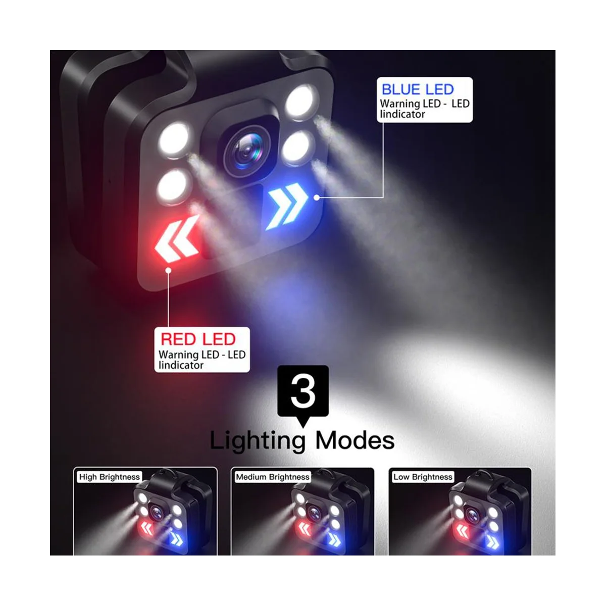 Przenośna kamera wideorejestrator noktowizor sportowy 1080P rejestrator kamera HD do zewnętrzna kamera bezpieczeństwa domowego, 128G