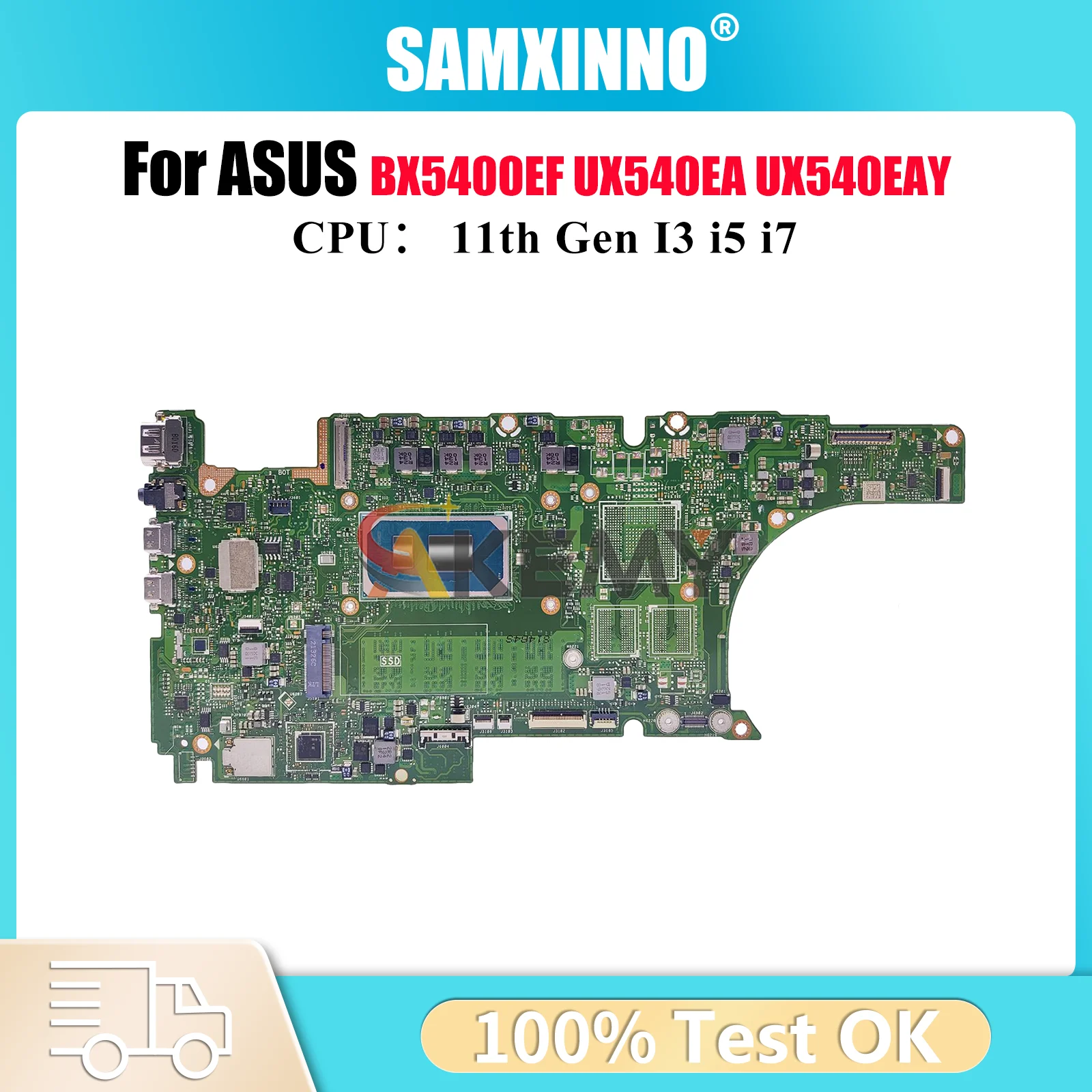 

UX5400EA Материнская плата для ноутбука ASUS ZenBook UX540EA BX5400EB BX5400EF UX5400 UX540EAY Материнская плата 11-го поколения I3 i5 i7 100% тест в порядке