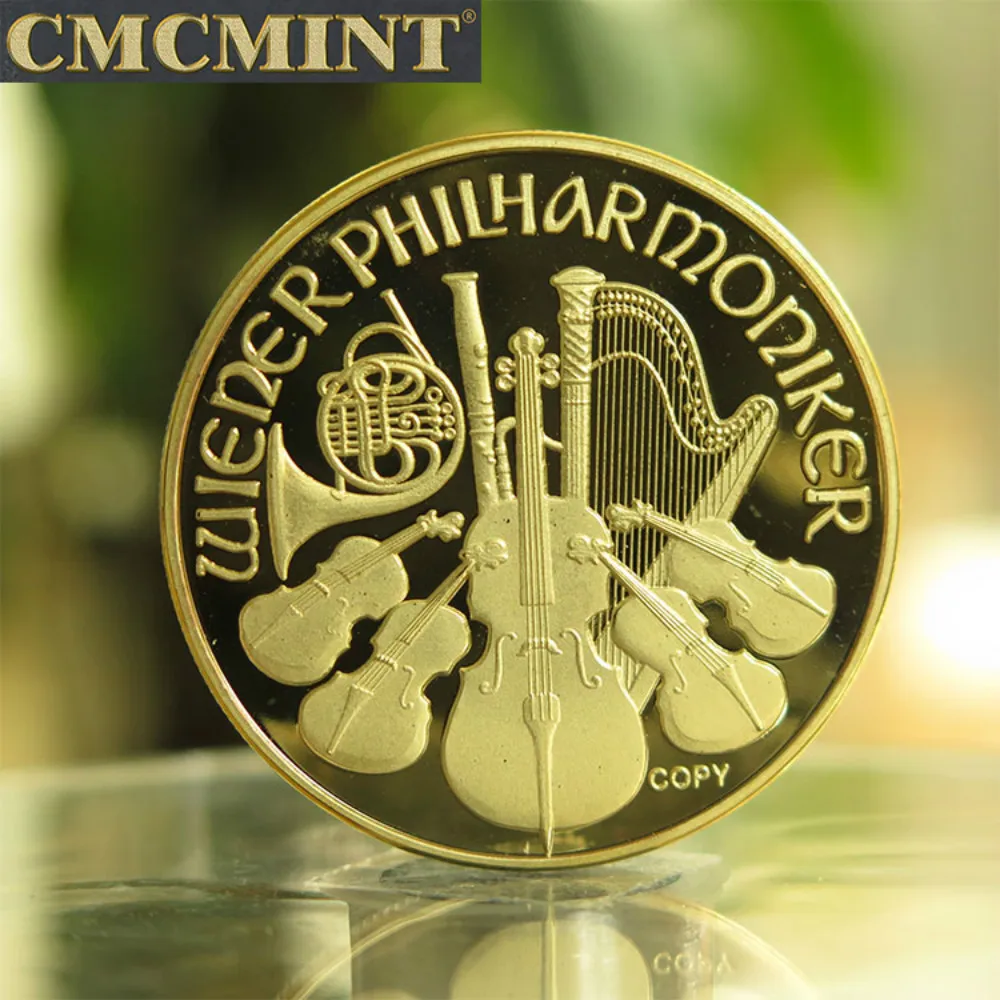 عملة مستديرة نحاسية مطلية بالذهب ، عملات تذكارية ، 1 أونصة ، ميلز ، يورو وينر ، 24 قيراط