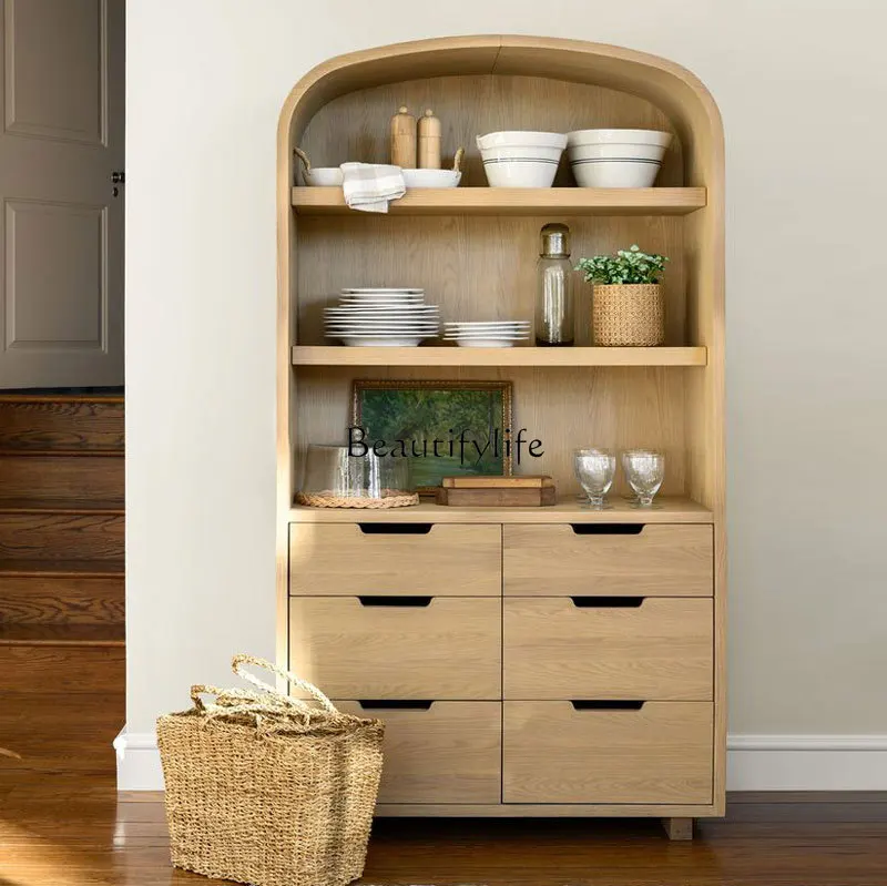 

01French retro side cabinet Nordic simple arched display cabinet can be customized