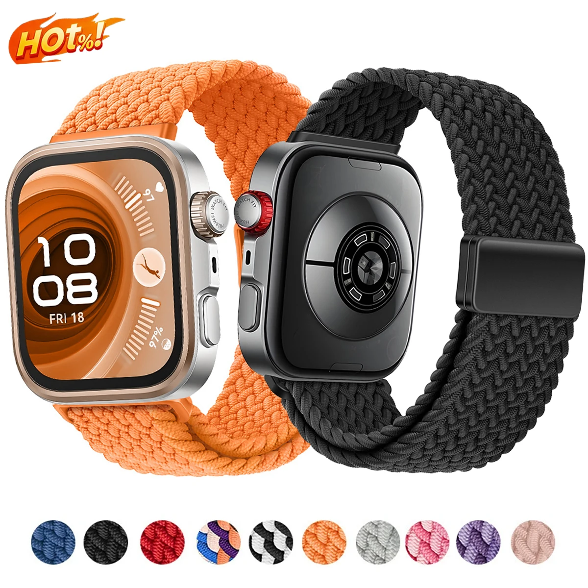 Magnetisches Gewebtes Nylon-Armband für Huawei Watch Fit3/4/4 Pro/5/5 Pro Armband für Huawei Watch Fit 5 Uhrenarmband Zubehör